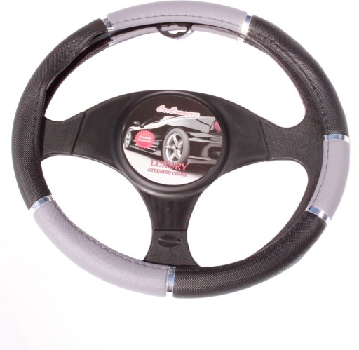 Poťah na volant koža + sivá