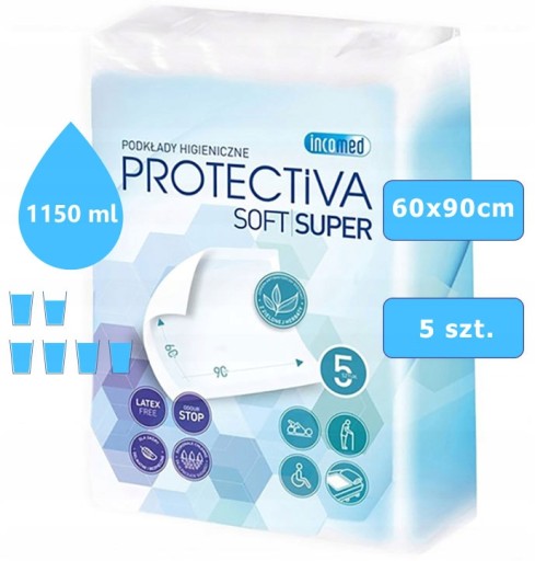 Hygienické vložky 60x90 cm Protectiva Soft Super Postpartum For Bed x5