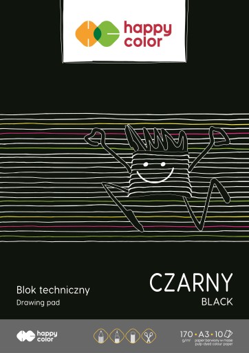 Čierny technický blok A3, 170g, 10 listov Happy Color