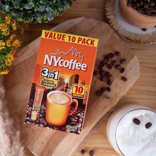 Instantný kávový nápoj 3v1 3v1 slaný karamel NYcoffe 10ks