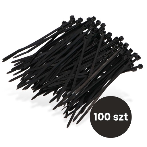100x sťahovacie pásky Káblové pásky Zipsy 2,5 x 120 mm Silné UV sťahovacie pásky