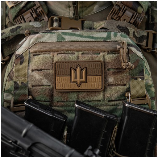 3D nášivka na vlajku Ukrajiny s emblémom Trident M-Tac 8x5 cm PVC Coyote na suchý zips