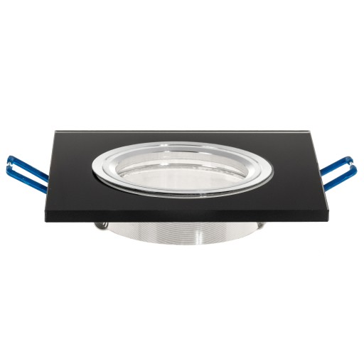 Sada hranatého svietidla čierneho skla + objímka GU10 8W Warm + GU10