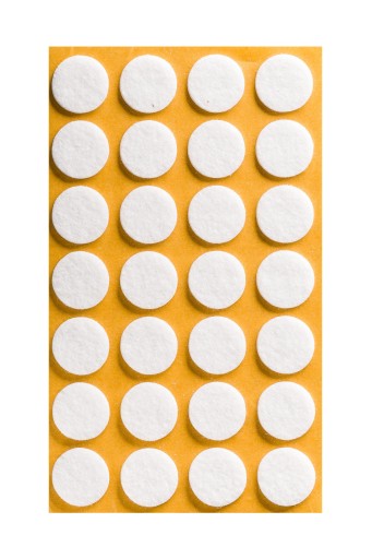 Samolepiace plstené podložky pod okrúhly nábytok – BIELE 17mm