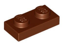 LEGO TANIER 1X2 HNEDÁ Č. 3023 - 4 KS