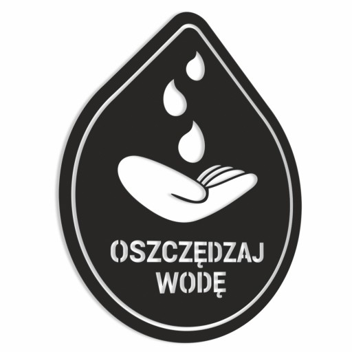Nálepka na zrkadlo - Šetrite vodu, 10x12 čierna