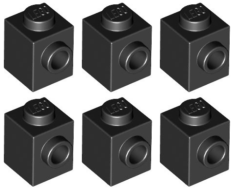 LEGO 87087 BRICK 1x1 čierna (3g) 6 ks.