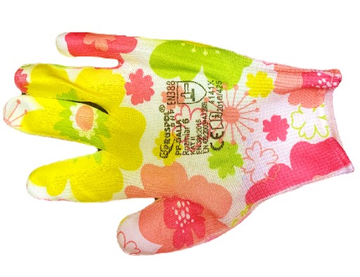 Dámske záhradné rukavice Colorful Flowers 6-XS