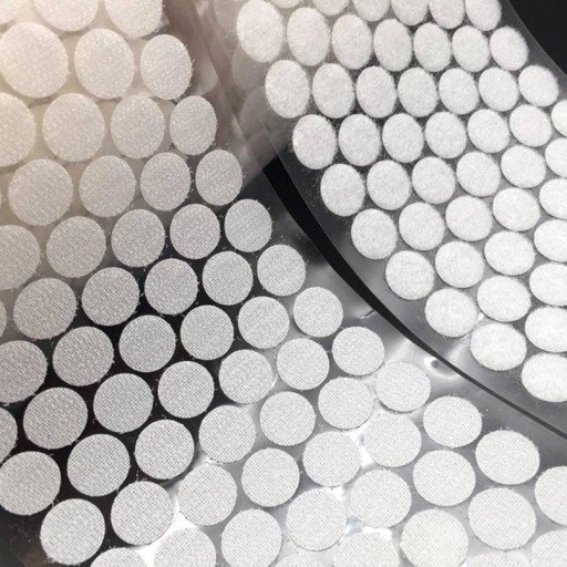 Samolepiace KOLESÁ na suchý zips 10 mm okrúhle BIELE okrúhle samolepiace na suchý zips