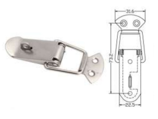 Hrudný zámok XLJ104 nikel 90x32mm, hasp