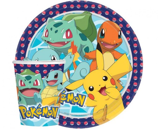 Pokemon Pikachu papierové taniere 23 cm, 8 ks.