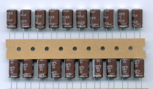 1000uF 16V NÍZKY ESR 1000 µF 16V (10 KS) ELEKTROLYTICKÝ KONDENZÁTOR