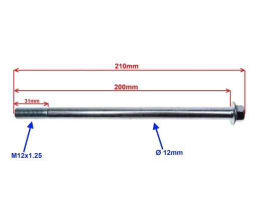 LONGJIA LJ-50QT-L RS 50 4T náprava predná náprava 12 x 200