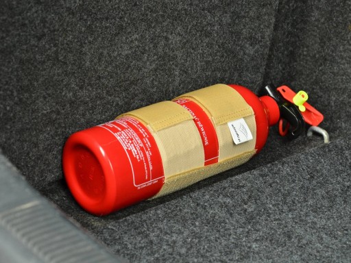 BÉŽOVÝ DRŽIAK NA HASIACI PRÍSTROJ NA KUF S PÁSKOM NA VELCRO