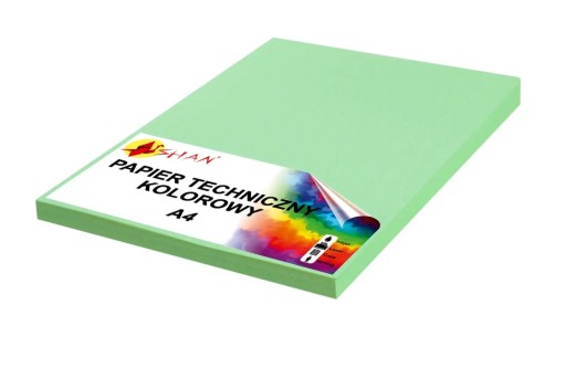 Technický papier A4 180g pastelovo zelený 50 listov