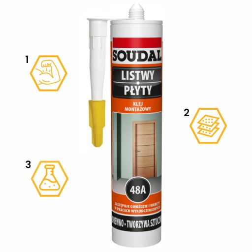 MONTÁŽNE LEPIDLO 48A PRUHY SOUDAL BOARD 280 ml