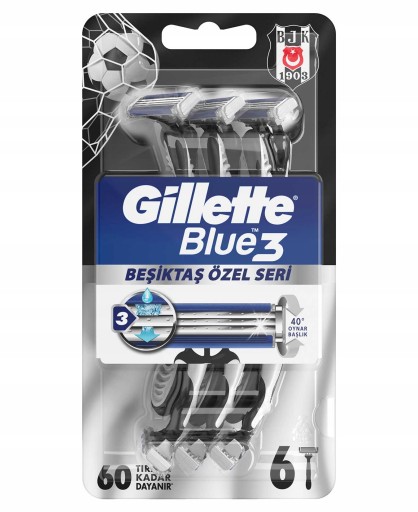 Holiaci strojček Gillette Blue 3 6 ks BLACK EDITION