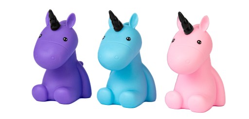 Pištiaci gumený maskot UNICORN 15 cm MODRÁ