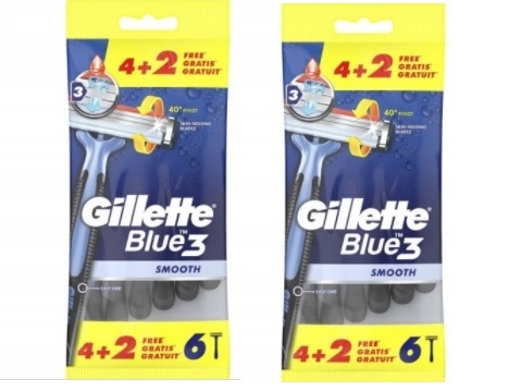 Gillette Blue 3 Smooth jednorazové holiace strojčeky pre mužov 6 ks