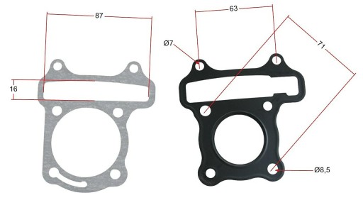 Tesnenia GY6 50cc hlavy valca pre skúter 4T GY6 50cc fi 39,00 PLN Set