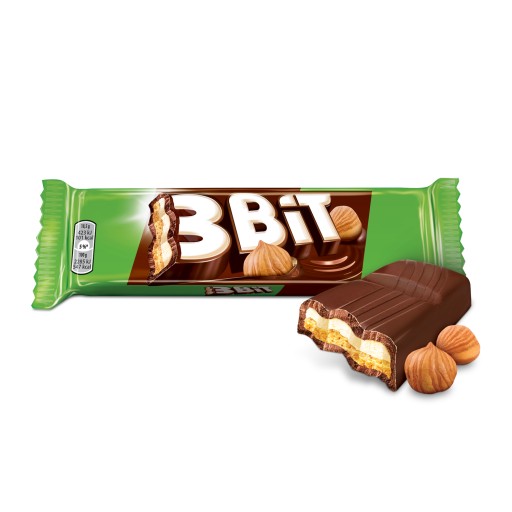 3bitová 46g oriešková tyčinka v čokoláde so sušienkami