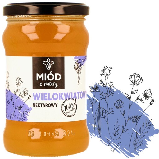 Dóza na med LÚČNY KVETOVÝ 400 g, 100% PRÍRODNÝ