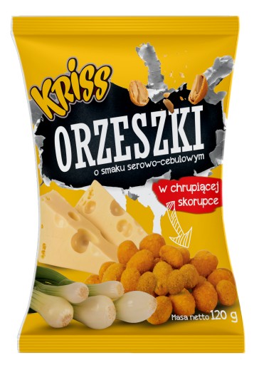 Arašidy v chrumkavej poleve s príchuťou syra a cibule Kris 120 g