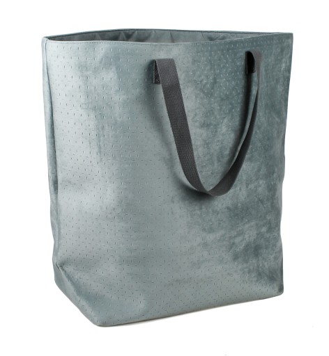 SIVÁ ZAMATOVÁ TAŠKA NA PRÁDLO XXL 70x25x55/80v cm