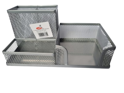 Stolný box, kovový organizér do kancelárie Net 3A, strieborný + zdarma
