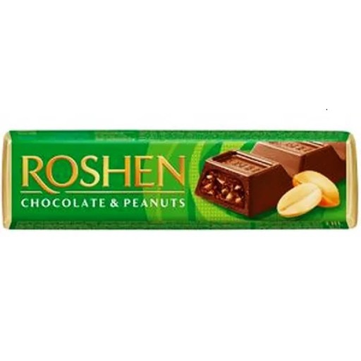 ROSHEN ČOKOLÁDA A ARAŠIDOVÉ TYČINKY 38G