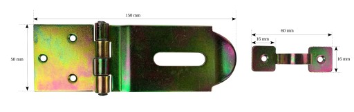 Hasp s visiacim zámkom na zatváranie dverí 150x50