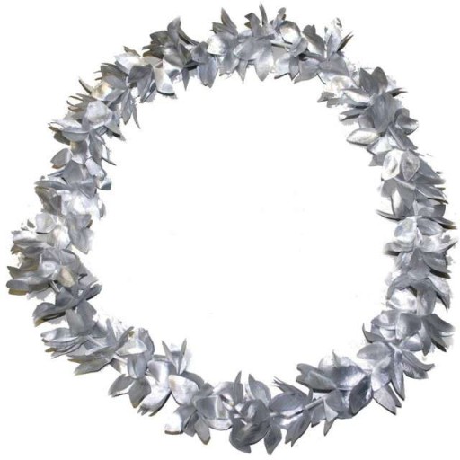 Havajský náhrdelník SILVER ALOHA leaves party 1m