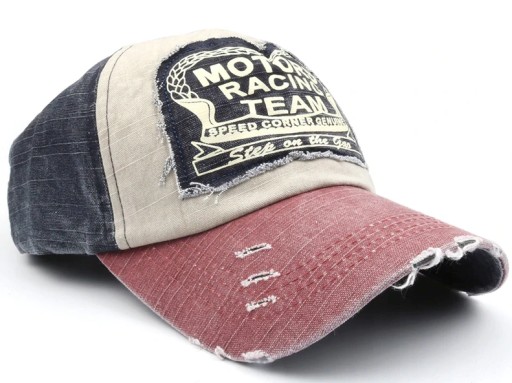 RETRO BASEBALLOVÁ ČIAPKA VINTAGE Námornícka modrá s červenými nápismi