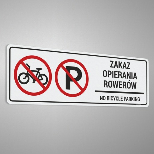 Zákaz naklonených bicyklov - nálepka 10x30