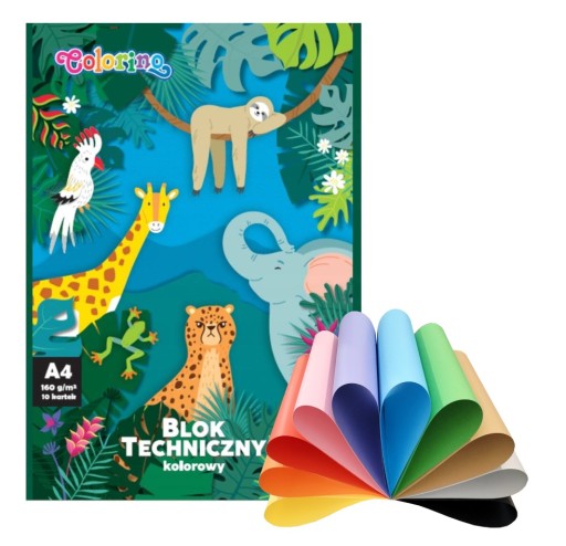 A4/10 farebný technický blok 160g Colorino