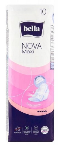 Bella Nova MAXI klasické hygienické vložky s krídelkami, 10 ks.