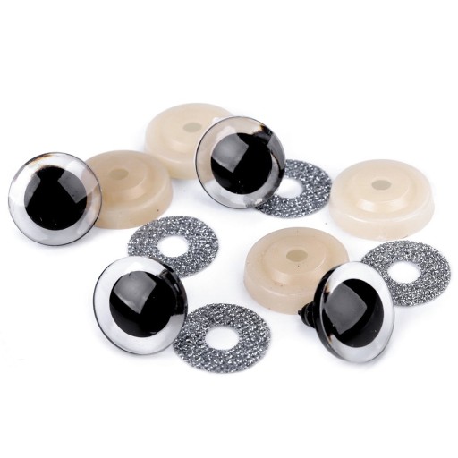 GLITTER DARK SILVER MASCOT EYES 25 mm