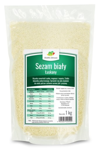 SEZAM, lúpaný, biely, čistý, 100% VYSOKÁ KVALITA 1kg