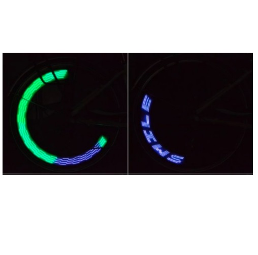 LED svetlo na bicykel, 12 farieb