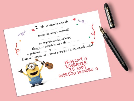 POZVÁNKA MINIONS NA NARODENINY DIEŤAŤA + OBÁLKA ZDARMA