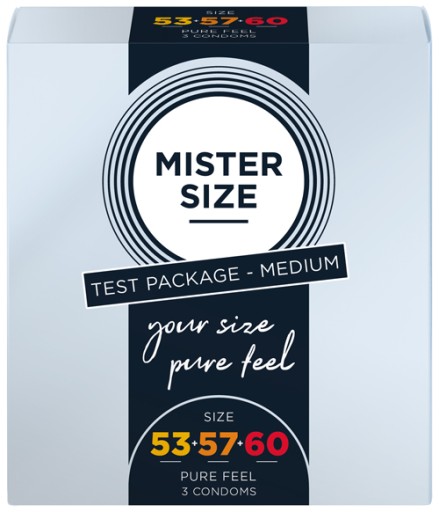Kondómy MISTER SIZE prispôsobené na veľkosť, sada 60 64 69 mm, 3 kusy