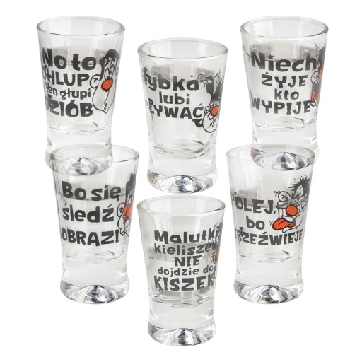 POHÁRKY NA VODKU Humor Toasty 25ml Sada 6 ks