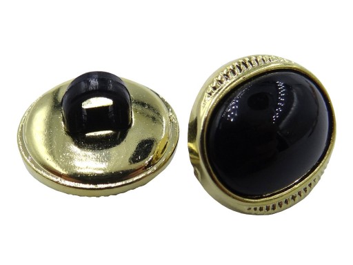 12mm Ozdobné gombíky 12 kusov farba ČIERNA SO ZLATOU STUHOU K266 15005
