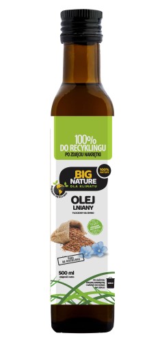 Big Nature ľanový olej lisovaný za studena 500 ml