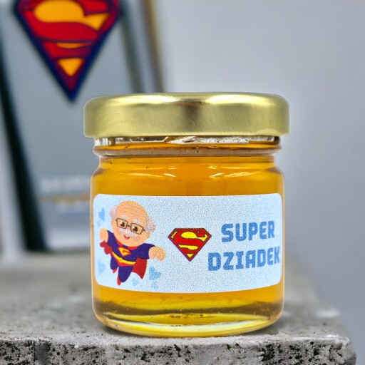 MEDOVÁ mini medovka BABIČKOVÝ DEŇ DEŇ STARÝCH RODIČOV v tégliku 40g s nálepkou VZORKY