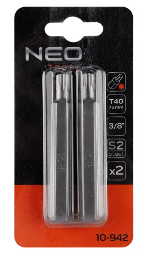 TORX bit T40 x 75 mm, S2 x 2 ks.