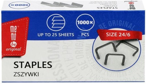 MemoBe 24/6 sponky 1000 ks strieborné