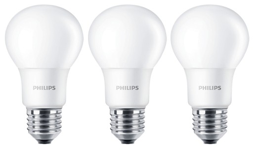 PHILIPS SET 3x E27 LED žiarovka 8W = 60W 2700K TEPLÁ BIELA 806lm A60