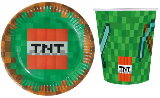 Sada PIKSELE, taniere, šálky, minecraft, 12 ks