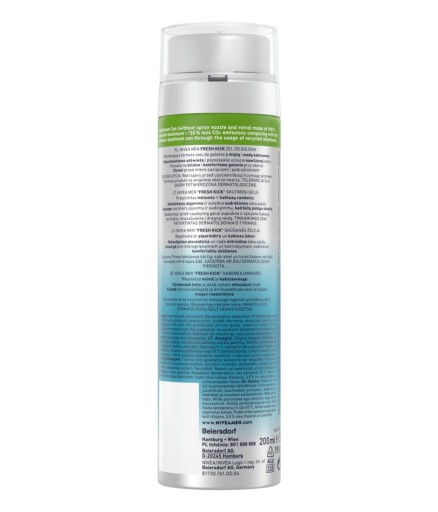 NIVEA MEN Fresh Kick gél na holenie 200 ml